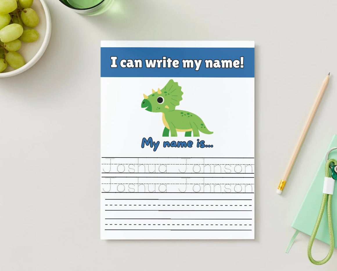 Dry-erase name tracing practice