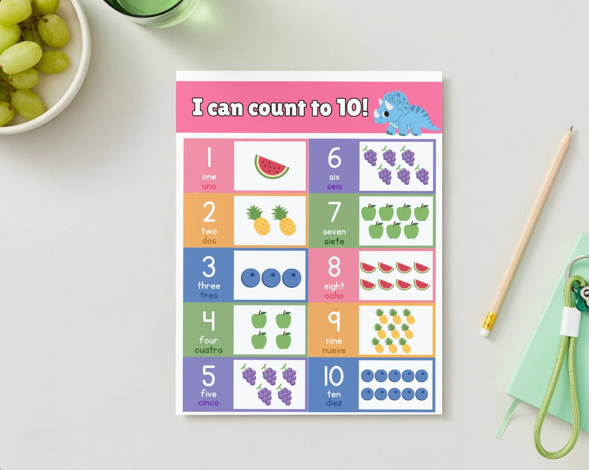 Counting practice english and spanish