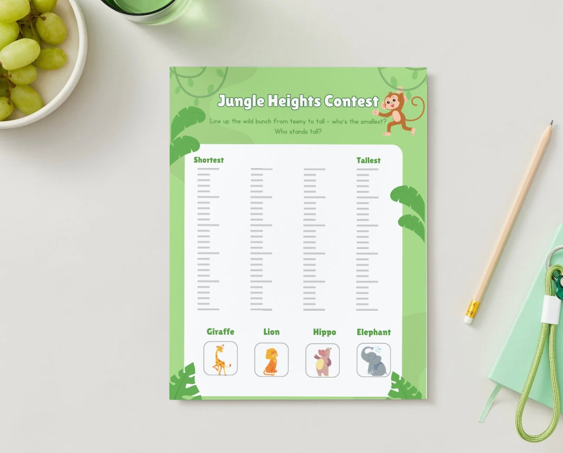 Shortest to tallest with velcro pieces