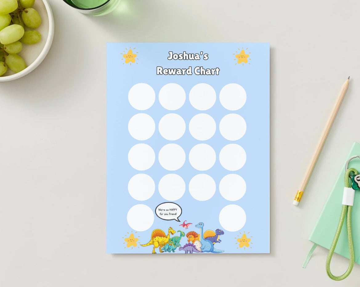 Children's reward chart with stickers included
